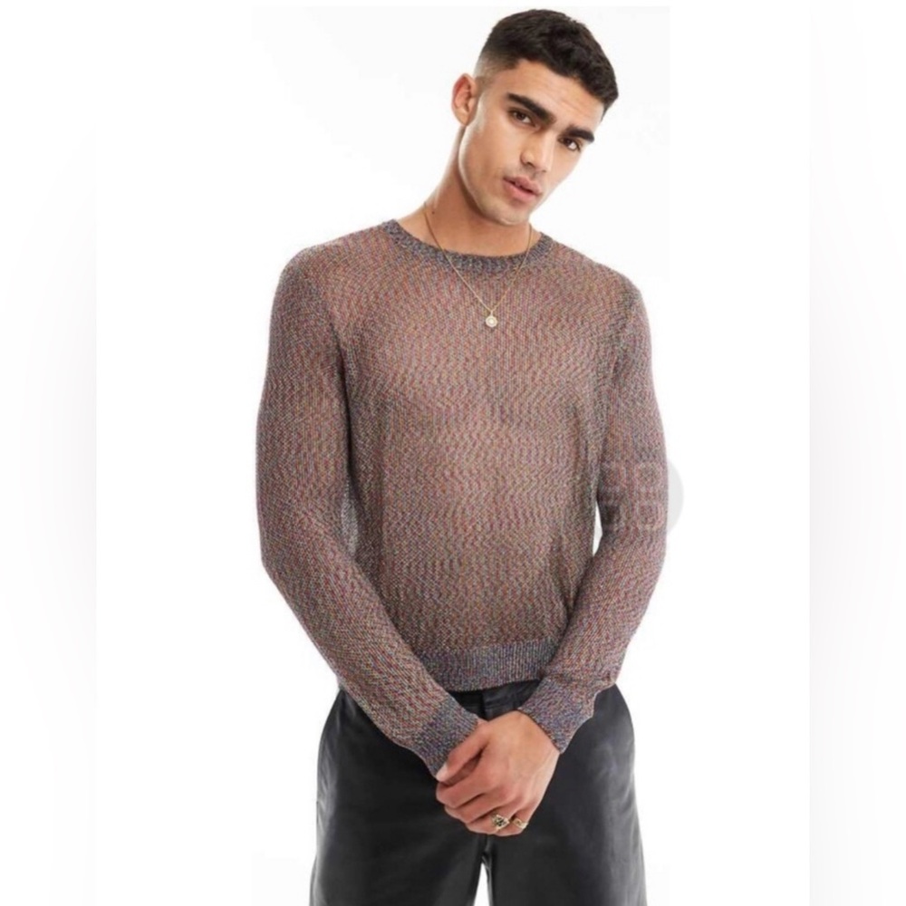 ASOS Multicolor metallic beaded unisex top